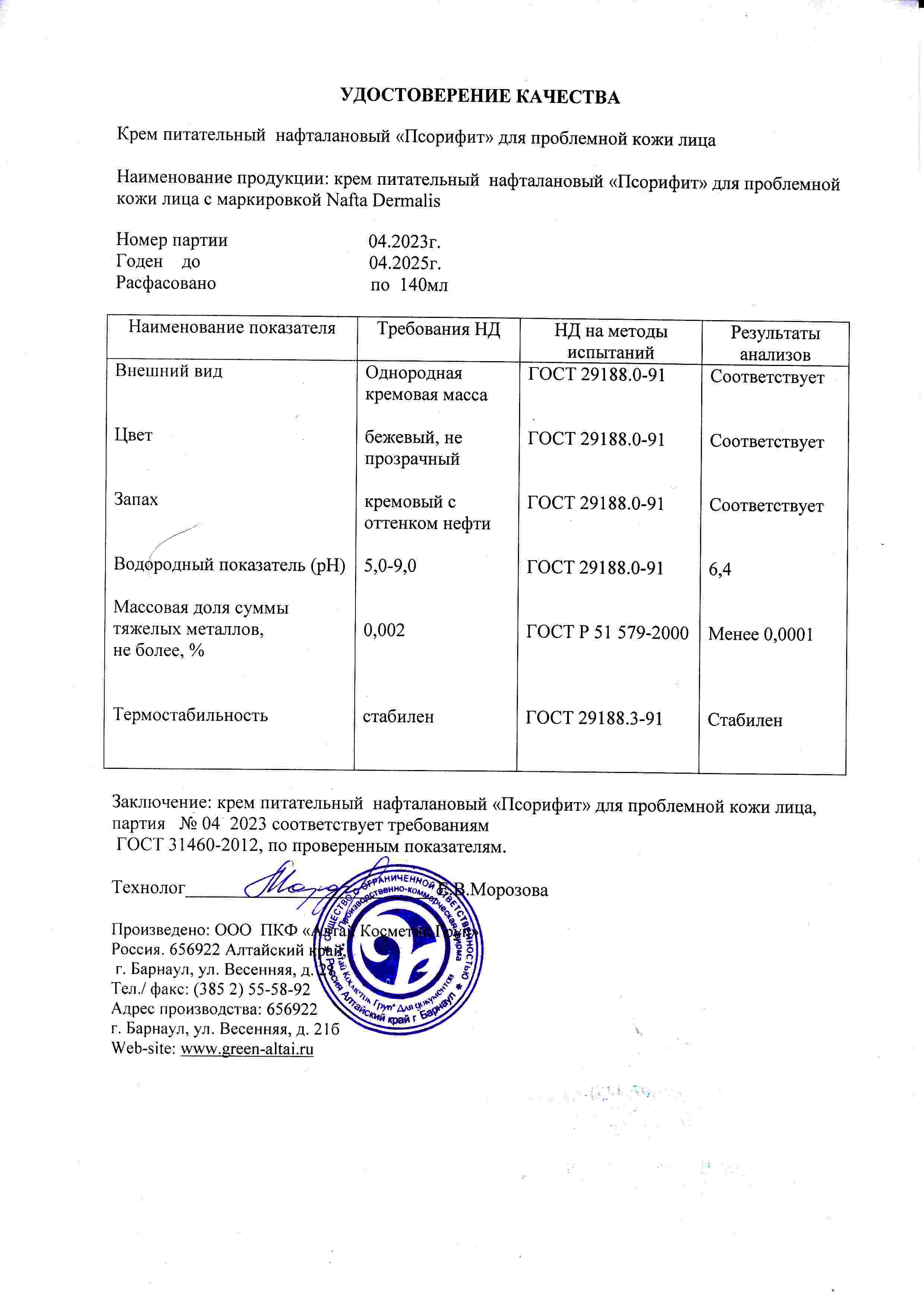 Паспорт №042023
